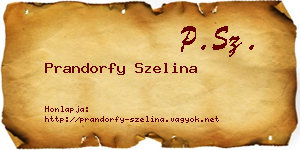 Prandorfy Szelina névjegykártya